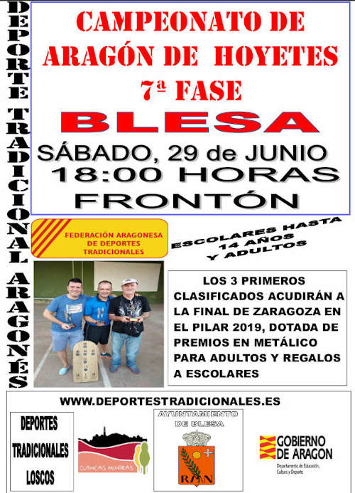 Campeonato de Aragón de hoyetes. 7ª fase en Blesa Teruel el 29 de junio de 2019